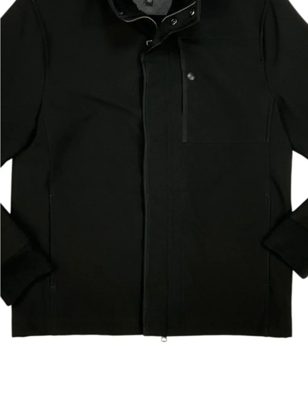 Banana Republic Softshell Jacket S Black Mockneck Preppy Fall Fashion